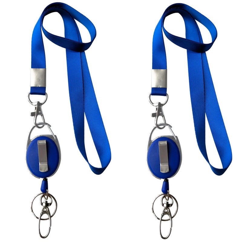 HoAoOo Retractable Badge Reel with Claw Clasp and Clip for Id Card Holders (Blue) - Image 3